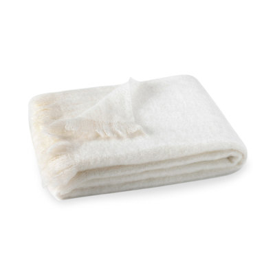 Brushed Mohair Throw Color: Snowflake image