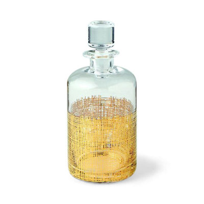 Crosshatch Cylinder Gold Decanter image