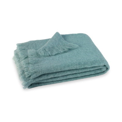 Brushed Mohair Throw Color: Glacier Blue image