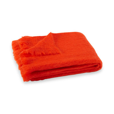 Brushed Mohair Throw Color: Hibiscus Orange image