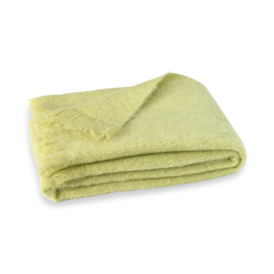 Brushed Mohair Throw Color: Honeydew image