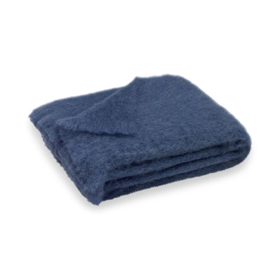 Brushed Mohair Throw Color: Indigo image