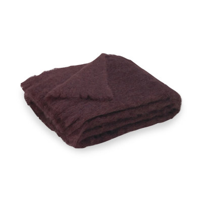 Brushed Mohair Throw Color: Mulberry image