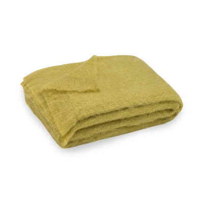 Brushed Mohair Throw Color: Mustard Seed image