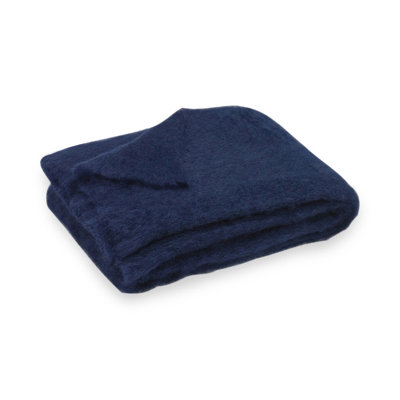 Brushed Mohair Throw Color: Navy image