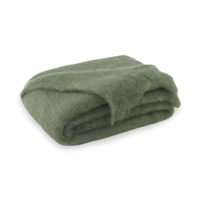 Brushed Mohair Throw Color: Olive Green image