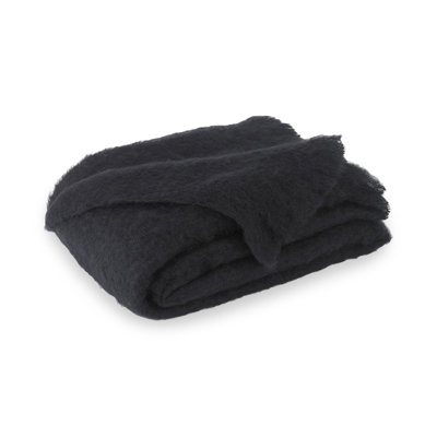 Brushed Mohair Throw Color: Raven image
