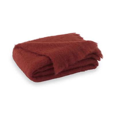 Brushed Mohair Throw Color: Russet image
