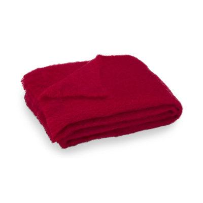 Brushed Mohair Throw Color: Scarlett image