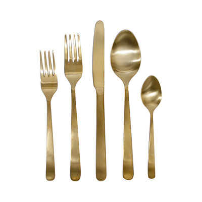 5 Piece Oro Gold Cutlery Set image