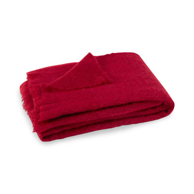 Brushed Mohair Throw Color: Cranberry image