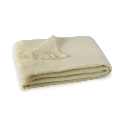 Brushed Mohair Throw Color: Cream image