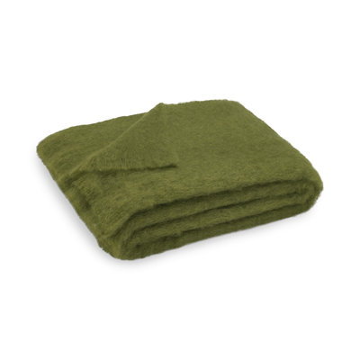 Brushed Mohair Throw Color: Fern image