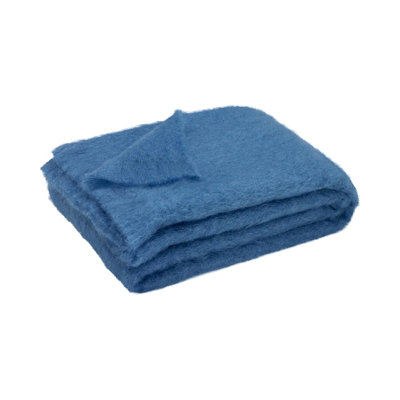Brushed Mohair Throw Color: Lake Blue image