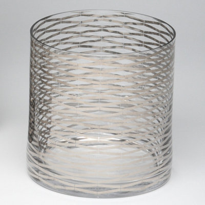Silver Ribbons Glass Vase Size: 7.25 H x 7 W x 7 D image