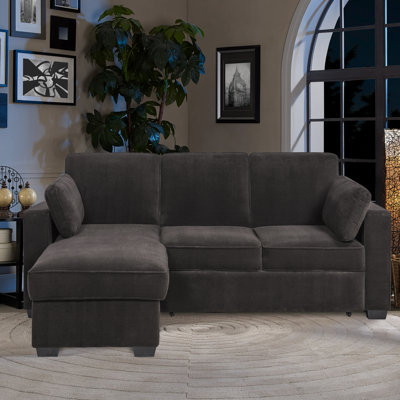 Serta Futons CA-CHLS2MM4011 Charlie Reversible Sleeper Sectional Upholstery