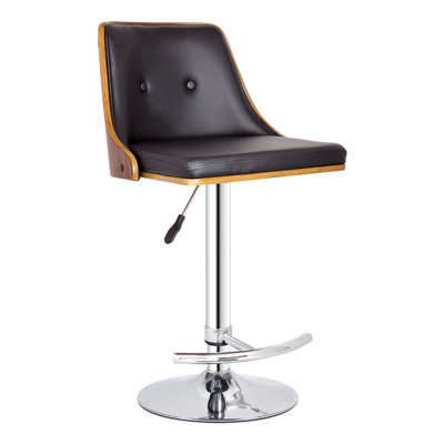 Adjustable Height Bar Stool Upholstery: Black
