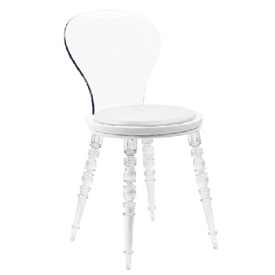 Abby Clear Chair Upholstery: White