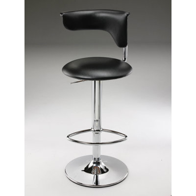 Adjustable Height Bar Stool Upholstery: Brown
