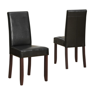 Acadian Parson Chair Upholstery: Faux Leather - Midnight Black