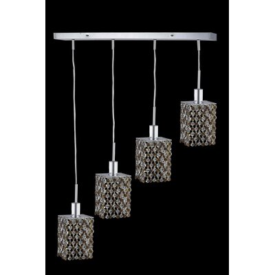 Mini 4 Light Linear Pendant Crystal Color / Crystal Trim: Golden Teak (Smoky) / Strass Swarovski