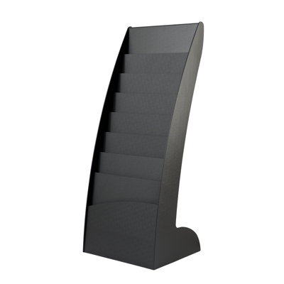 8 Pocket Curved Floor Literature Display Finish: Black image