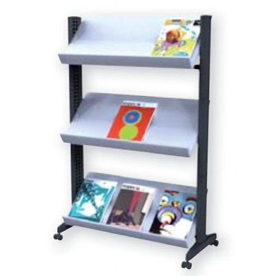 3 Pocket X-Large Half-sized Single Sided Literature Display Finish: Grey image