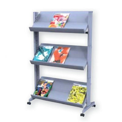 3 Pocket X-Large Half-sized Single Sided Literature Display Finish: Silver image