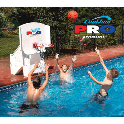 Swimline Cool Jam Pro Poolside Basketball in White NT204