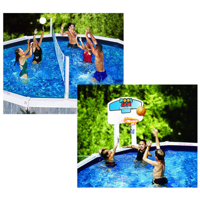 Swimline Pool Jam In-Ground Volleyball / Basketball Combo NT200