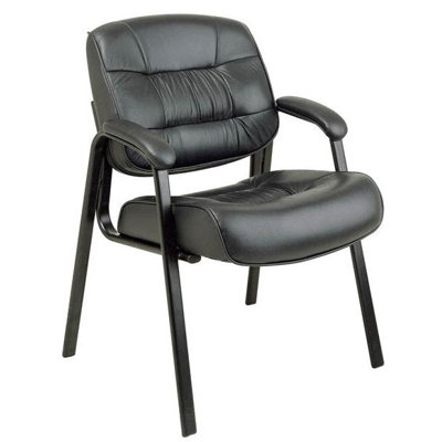 Leather Guest Chair Upholstery: Black Leather Guest Chair Upholstery: Black