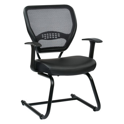 Space Seating 18.5" Professional AirGrid Back Visitors Chair with Eco Leather Seat Space Seating 18.5" Professional AirGrid Back Visitors Chair with Eco Leather Seat
