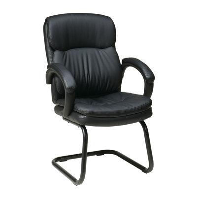 Eco Leather Back Guest Chair with Padded Arms Eco Leather Back Guest Chair with Padded Arms