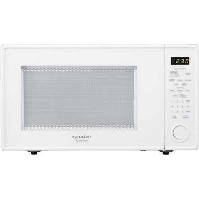 1.8 Cu. Ft. 1100W Carousel Countertop Microwave Color: White image