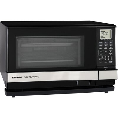 1.0 Cu. Ft. 900W Steamwave Countertop Convection Microwave Color: Black with Silver image