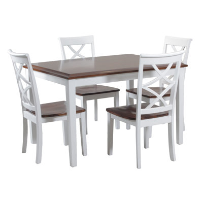 Gingerich 5 Piece Dining Set Finish: Cherry and White