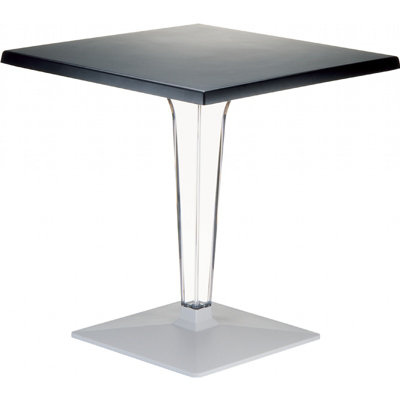 Ice Werzalit Dining Table Finish Black Table Size 28 W x 28 D