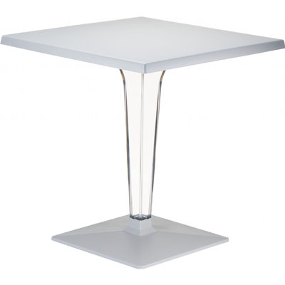 Ice Werzalit Dining Table Table Size 24 W x 24 D Finish Silver
