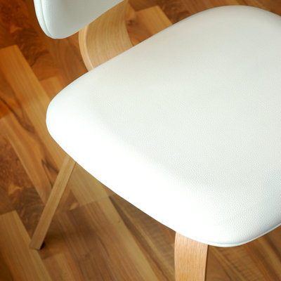 Thompson Side Chair Finish: Natural, Upholstery: White
