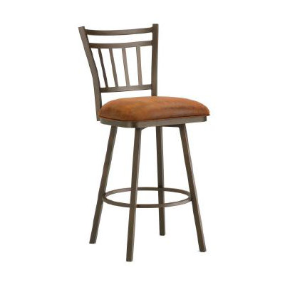 Emma 26 inch Swivel Bar Stool Finish: Inca / Bronze, Upholstery: Mayflower Cocoa