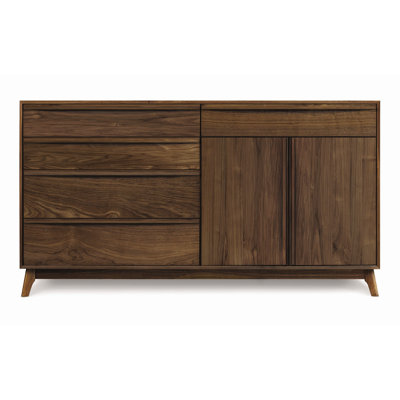 Catalina 4 Drawer on Left Sideboard Finish: Natural Walnut