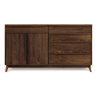 Catalina 4 Drawer on Right Sideboard Finish: Natural Walnut