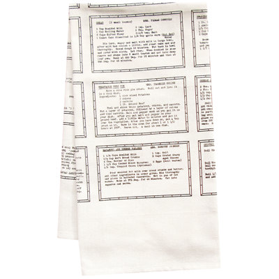 Organic Retro Recipes Entrée Tea Towel Organic Retro Recipes Entrée Tea Towel