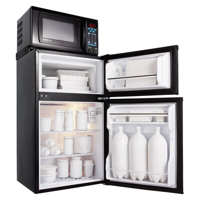 3.6 Cu. Ft Combination Refrigerator and Countertop Microwave Finish: Black, Hinge Orientation: Reversible image