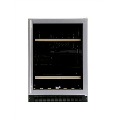 Luxury 14 Bottle Dual Zone Built-In Wine Refrigerator Finish: Stainless, Hinge Location: Right image