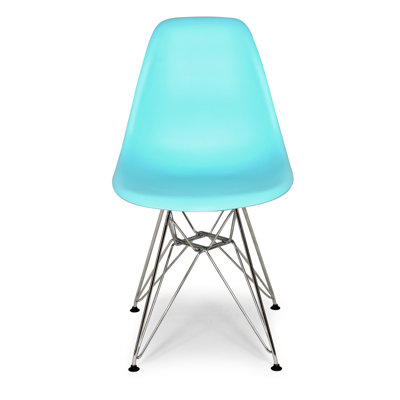 The Mid Century Eiffel Side Chair Upholstery: Ocean Blue