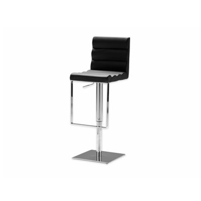 Vola Adjustable Height Swivel Bar Stool Seat: Black