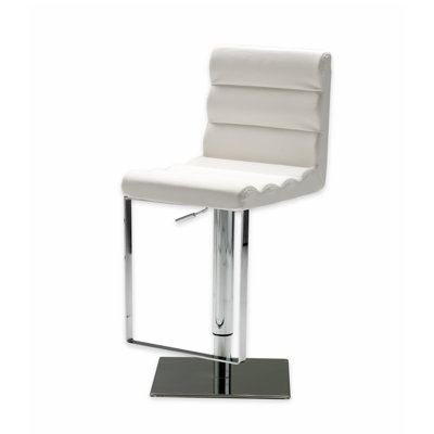 Vola Adjustable Height Swivel Bar Stool Seat: White