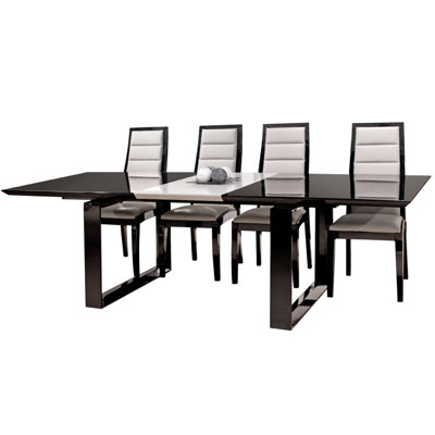 Natalia Extendable Dining Table Finish: Black Lacquer