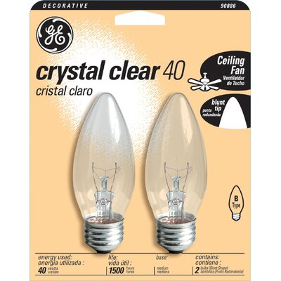 Blunt Tip Chandelier Light Bulb (Pack of 2) Wattage: 40